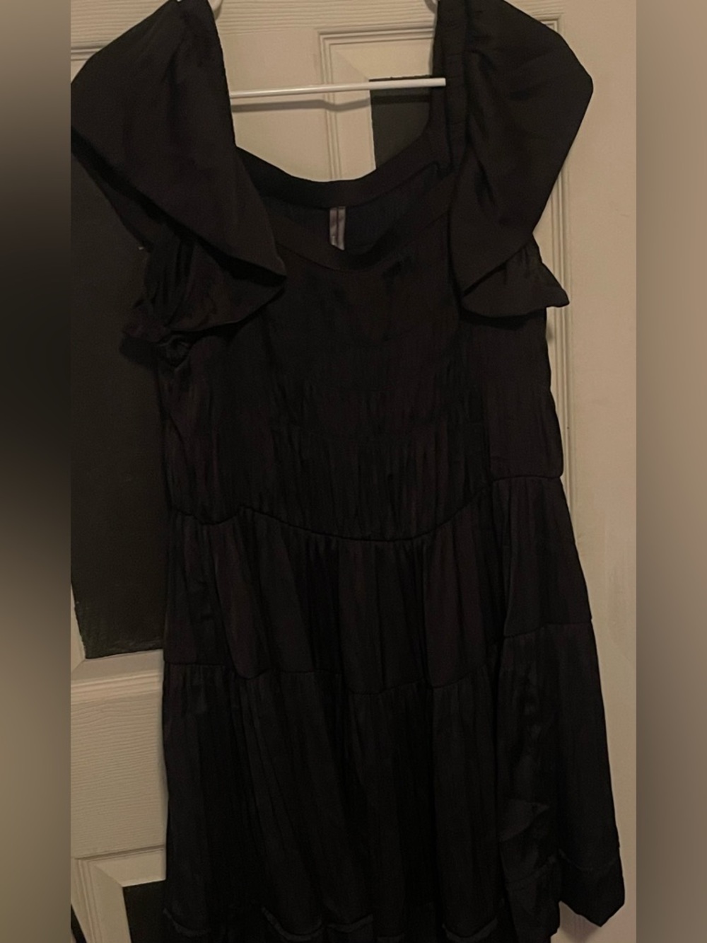 Anthropologie Black Ruffle Sleeve Women's Dress